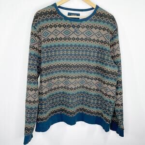 Levi's Blue Green Yellow Printed Fleece Lined Sweatshirt Men's Size X-Large XL